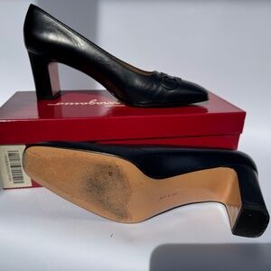 Salvatore Ferragamo  Nero calf heel shoe black 9AA, in original box (DE O 39773)